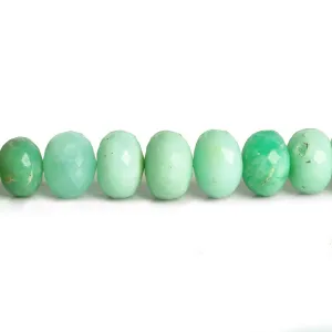 10-12mm Chrysoprase Faceted Rondelles 14 inch 43 beads