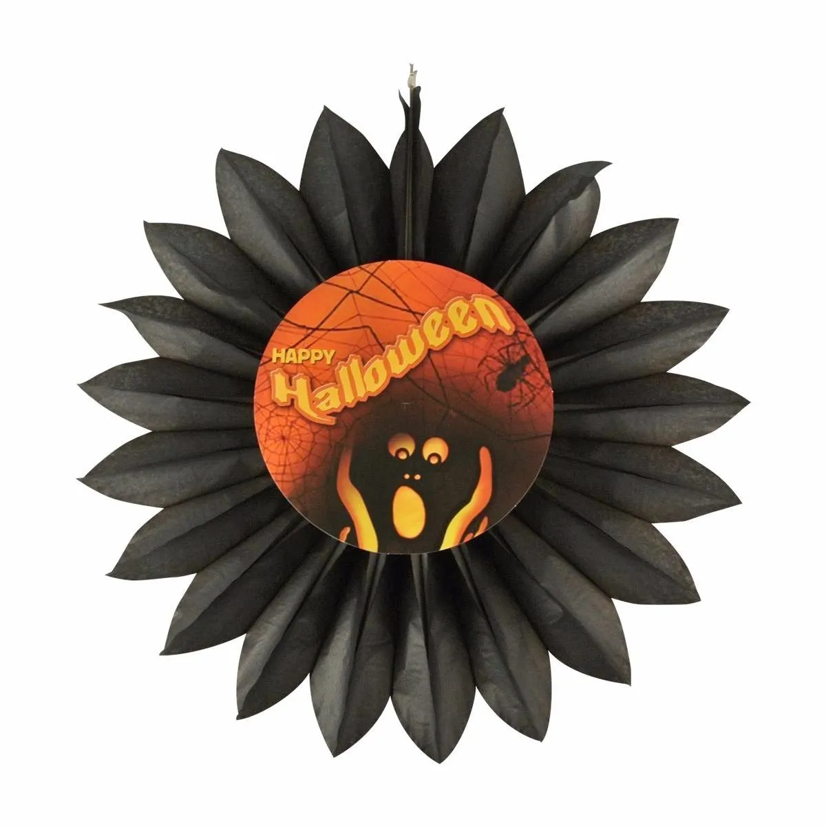 27" Black Holloween Spooks Tissue Fan