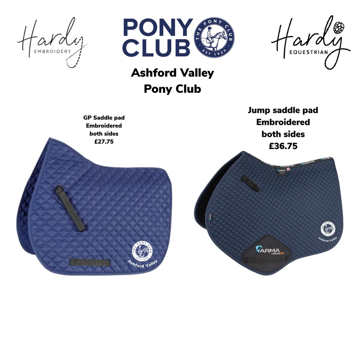 Ashford Valley Pony Club Jump Saddle Pad