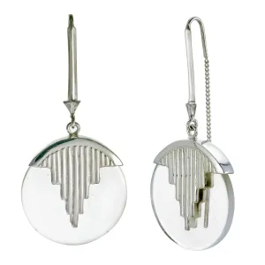 AURORA PENDULUM EARRINGS QUARTZ - SILVER