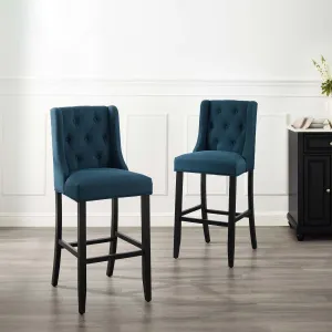 Baronet Bar Stool Upholstered Fabric Set of 2 by Modway