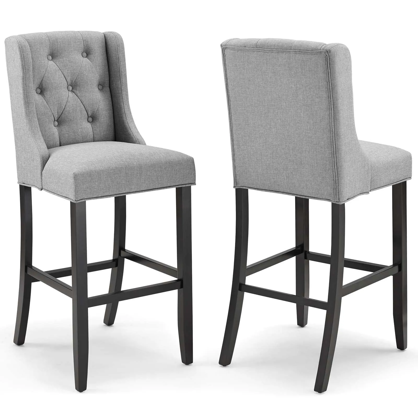 Baronet Bar Stool Upholstered Fabric Set of 2 by Modway