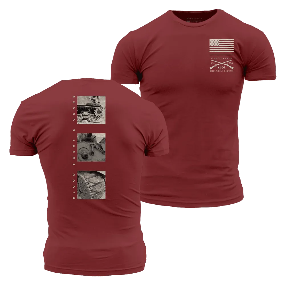 Blood, Sweat & Gears T-Shirt - Red Plum