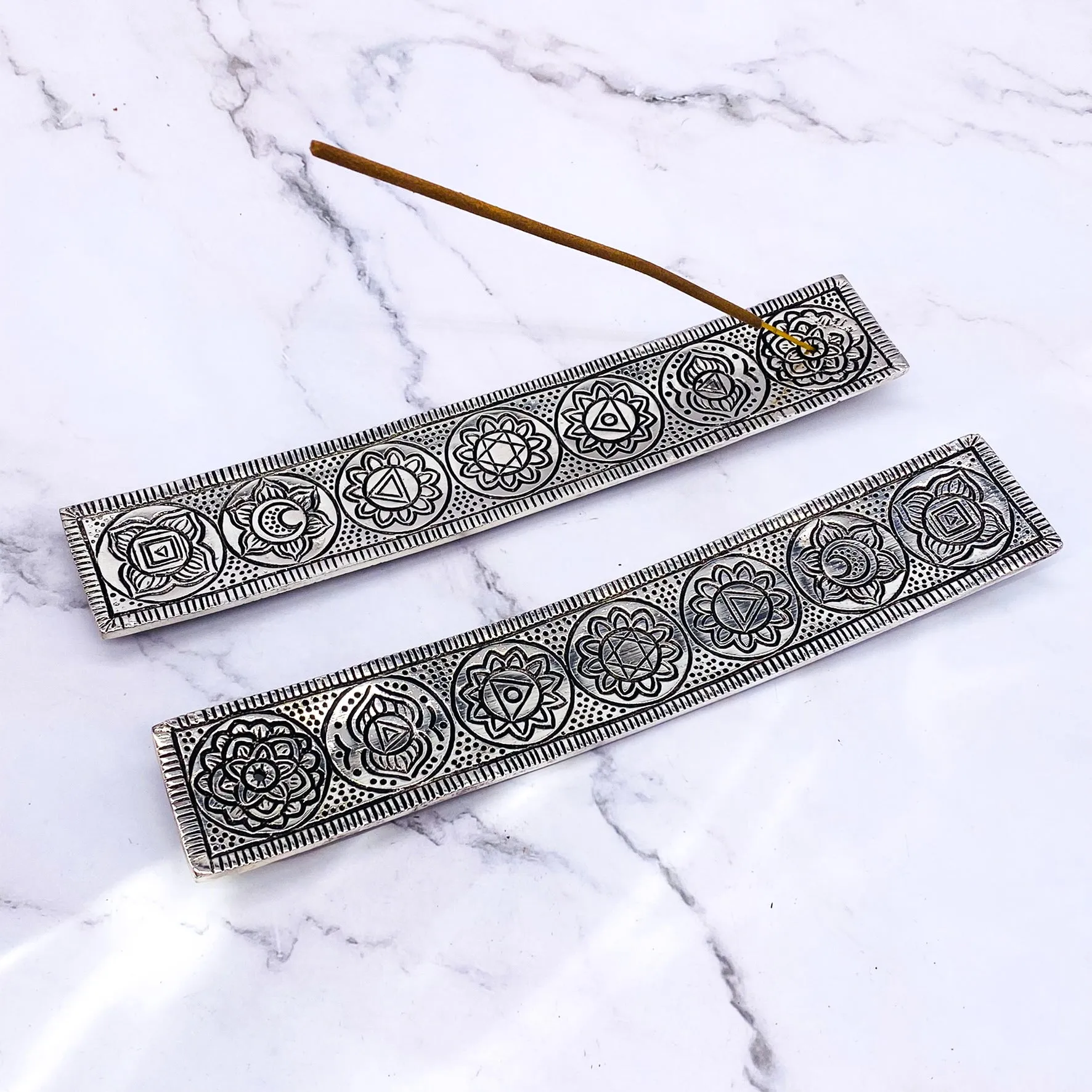 Chakra Metal Incense Burner, Handmade Steel Incense Stick Holder, Decorative Incense Holder for Yoga and Meditation, Cone Incense Burner