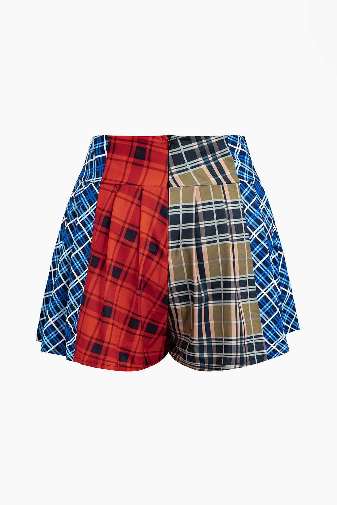 Contrast Plaid Shorts