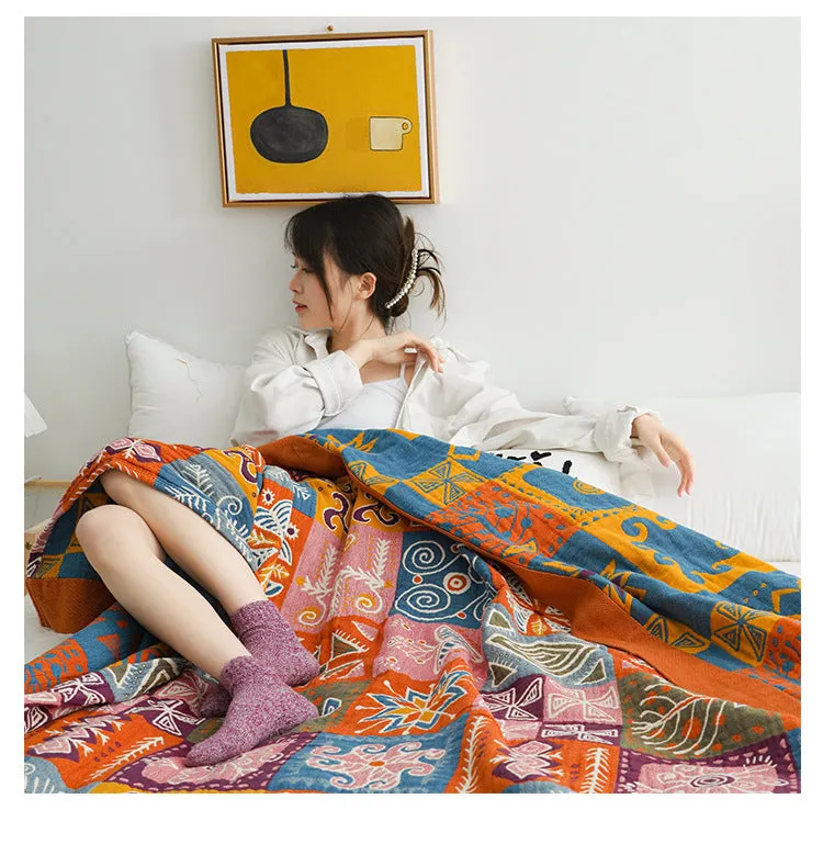 Cotton Reversible Embroidery Blanket