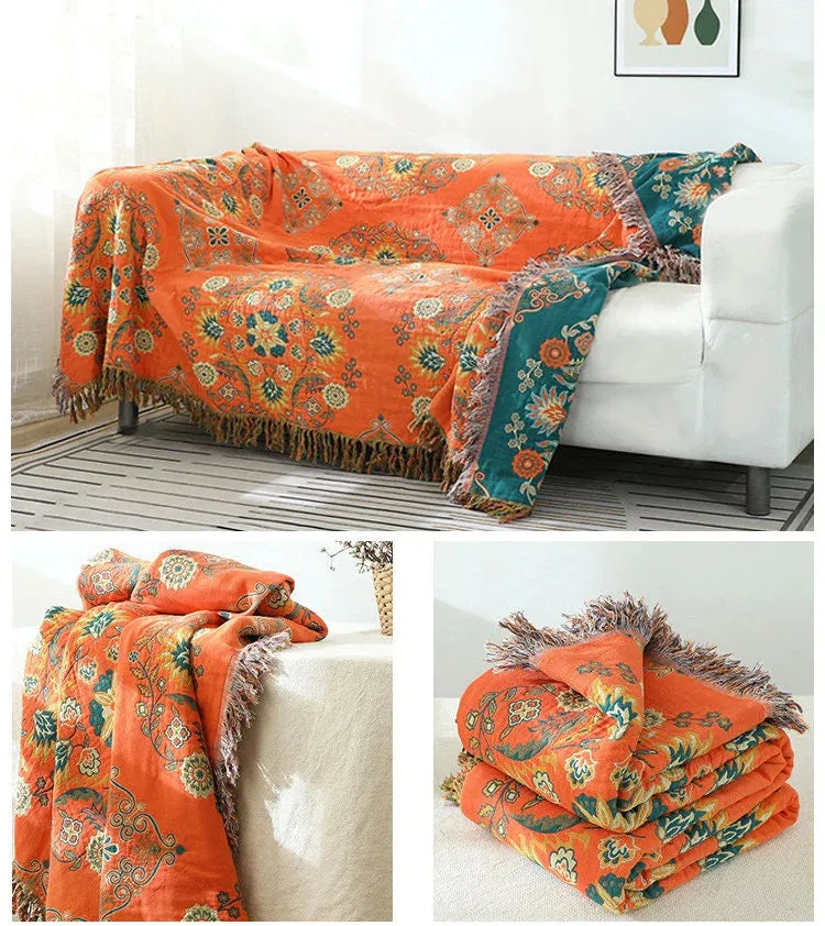 Cotton Reversible Embroidery Blanket