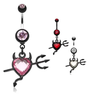 Cupids Lil' Devil Heart Belly Button Ring