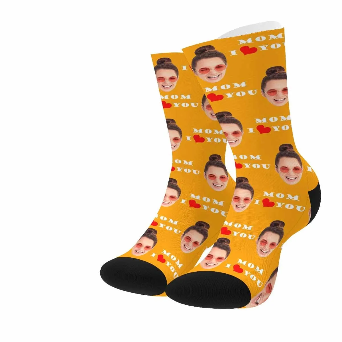 Custom Face Mom l Love You Socks