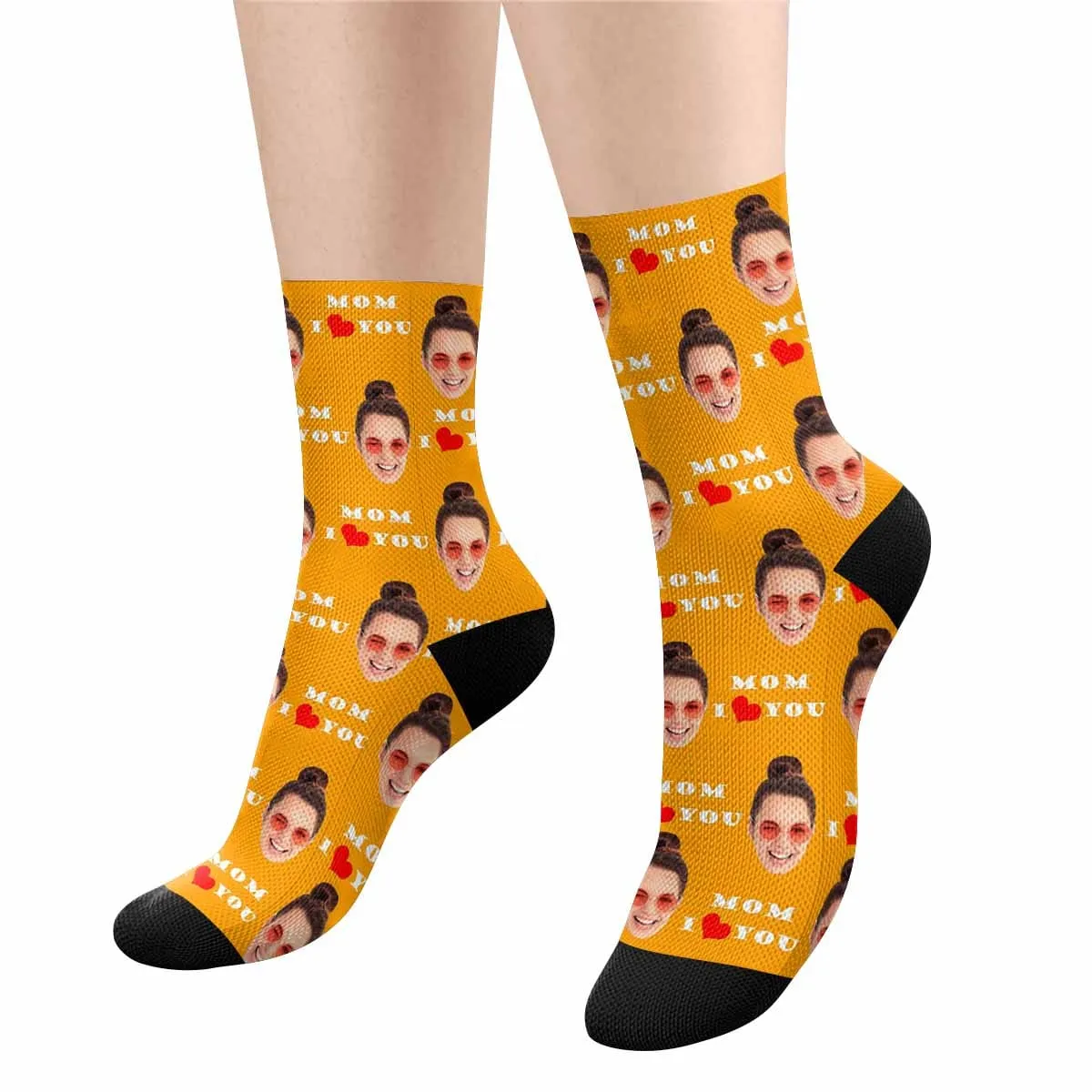 Custom Face Mom l Love You Socks