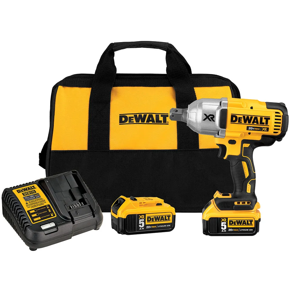 DeWALT DCF897P2 20V 3/4-Inch 5 Ah XR Brushless High Torque Impact Wrench Kit