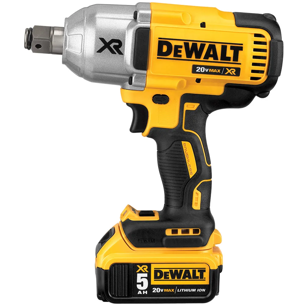 DeWALT DCF897P2 20V 3/4-Inch 5 Ah XR Brushless High Torque Impact Wrench Kit