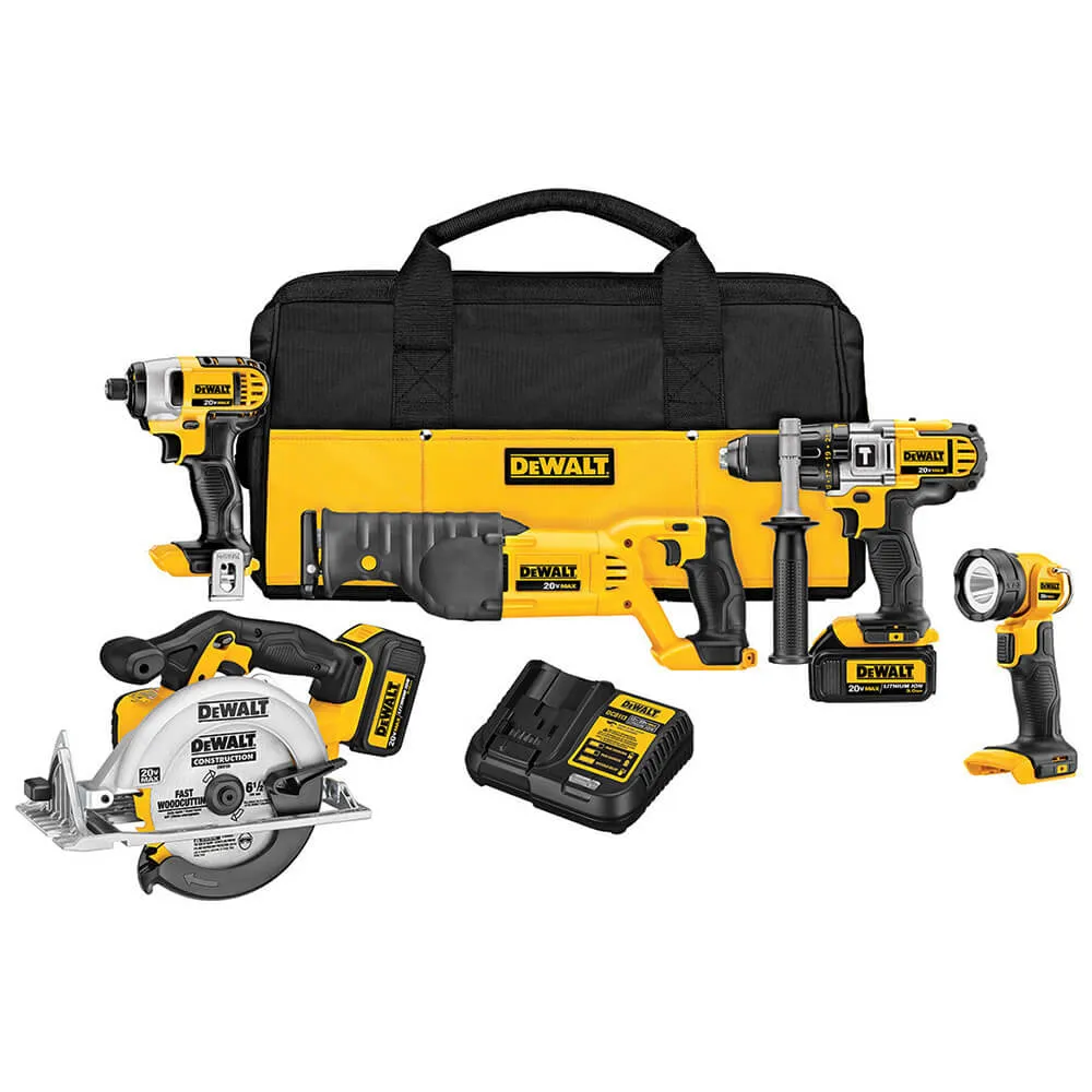 DeWALT DCK592L2 20V MAX Cordless Lithium-Ion Premium 5-Tool Combo Kit