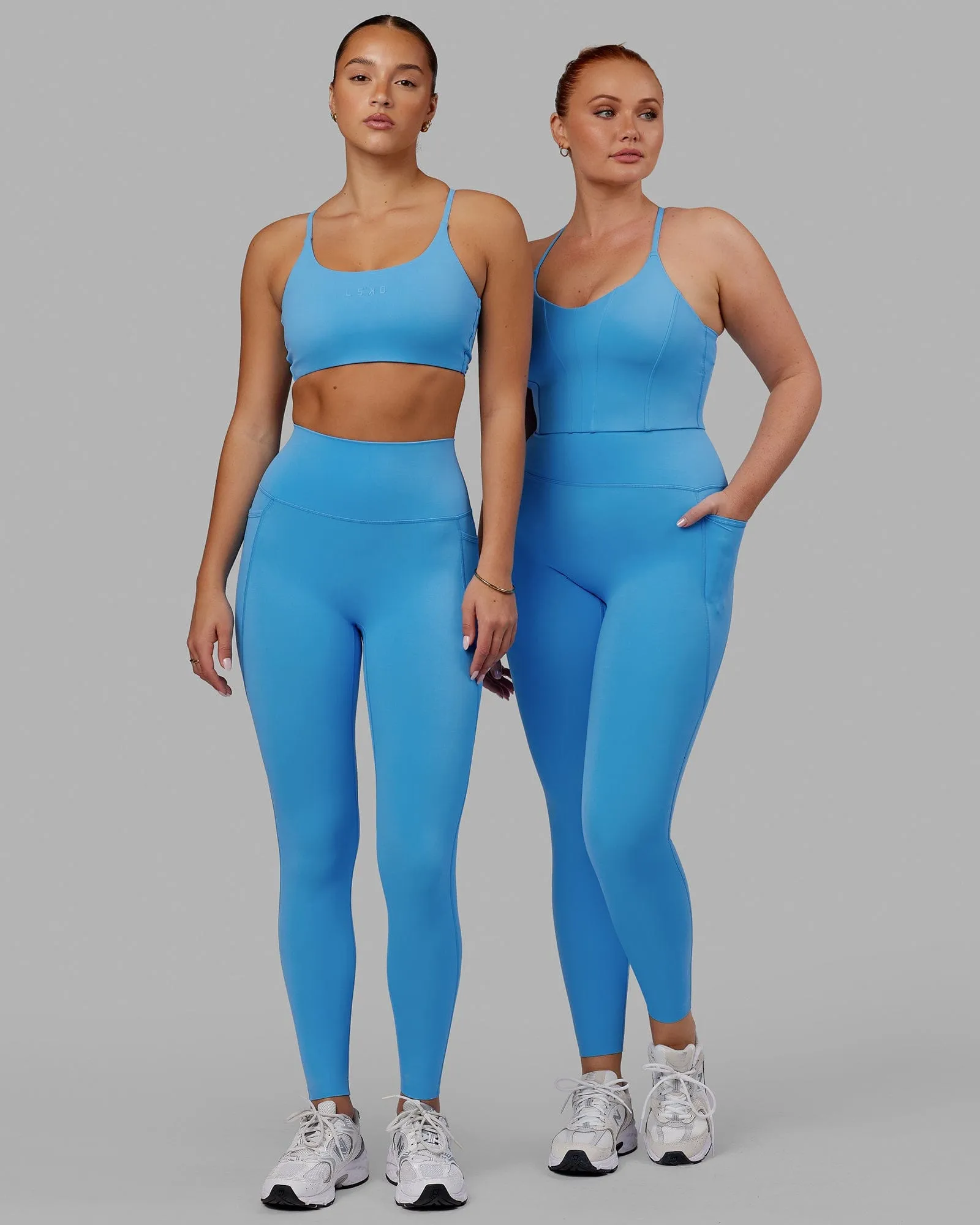 Elixir Full Length Leggings With Pockets - Azure Blue