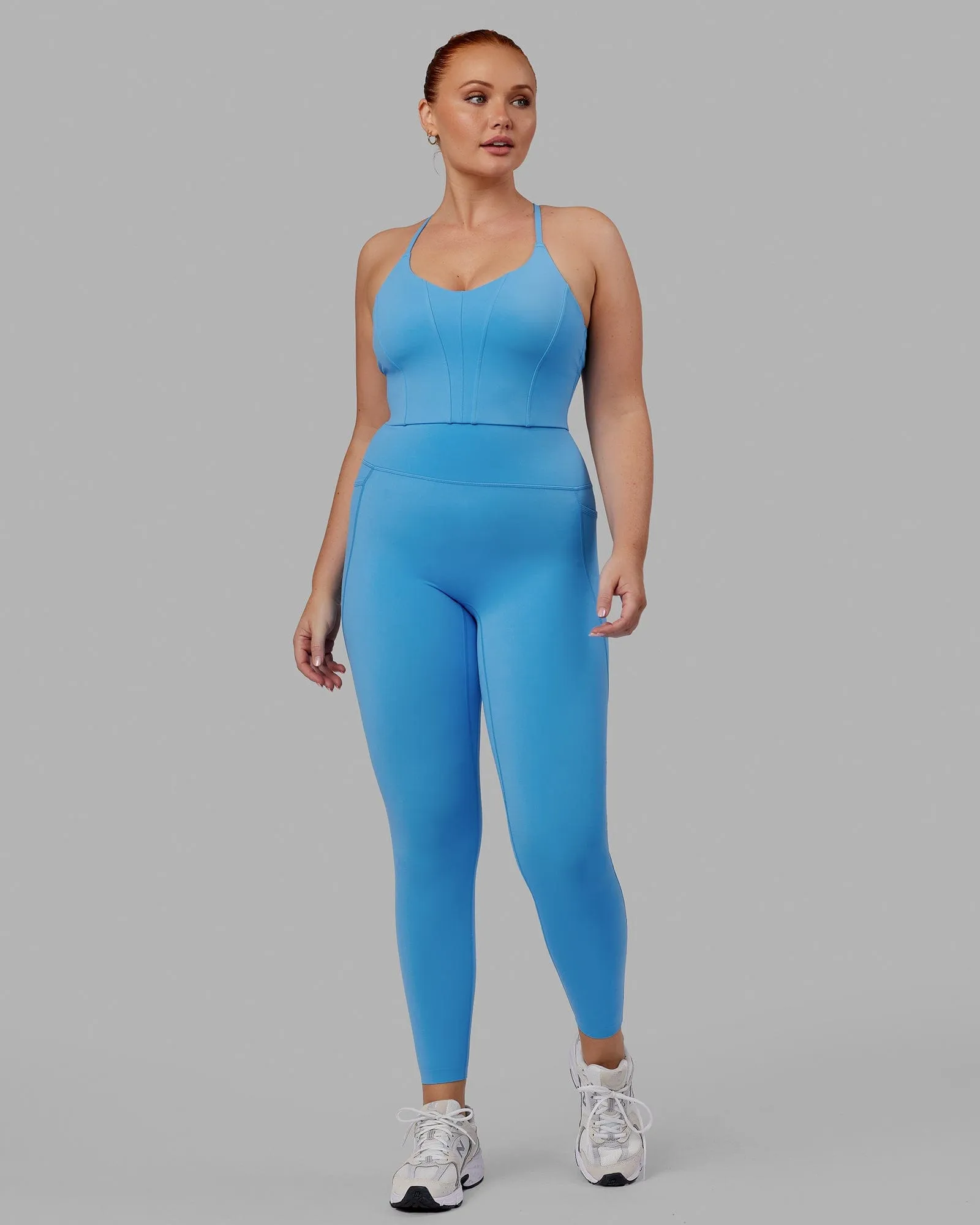 Elixir Full Length Leggings With Pockets - Azure Blue