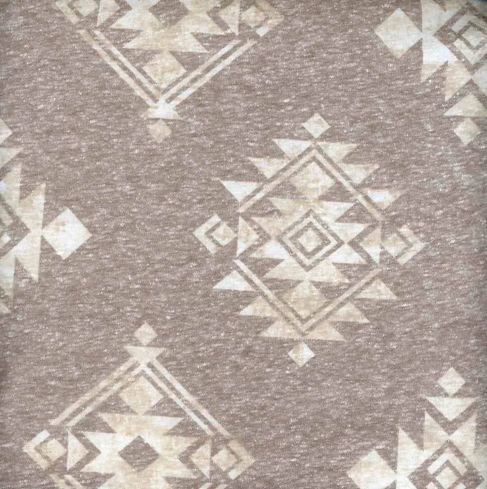 ETHNIC TRIBAL PRINTED ON POLY RICH FRENCH TERRY TRIBLEND NFE210317B-056