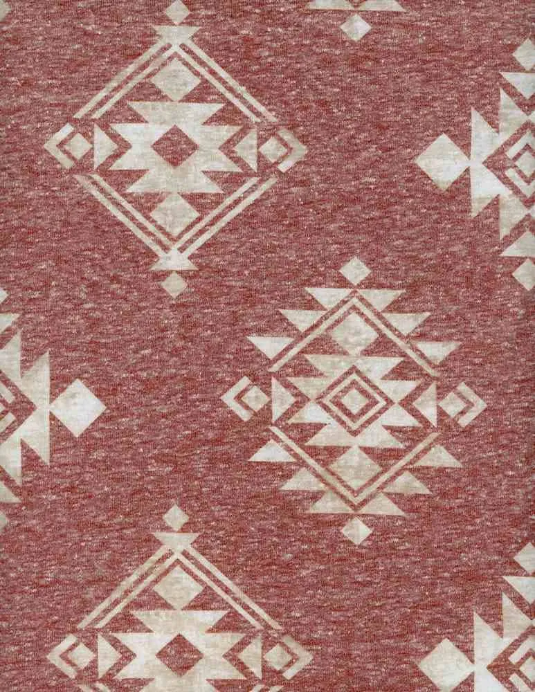 ETHNIC TRIBAL PRINTED ON POLY RICH FRENCH TERRY TRIBLEND NFE210317B-056