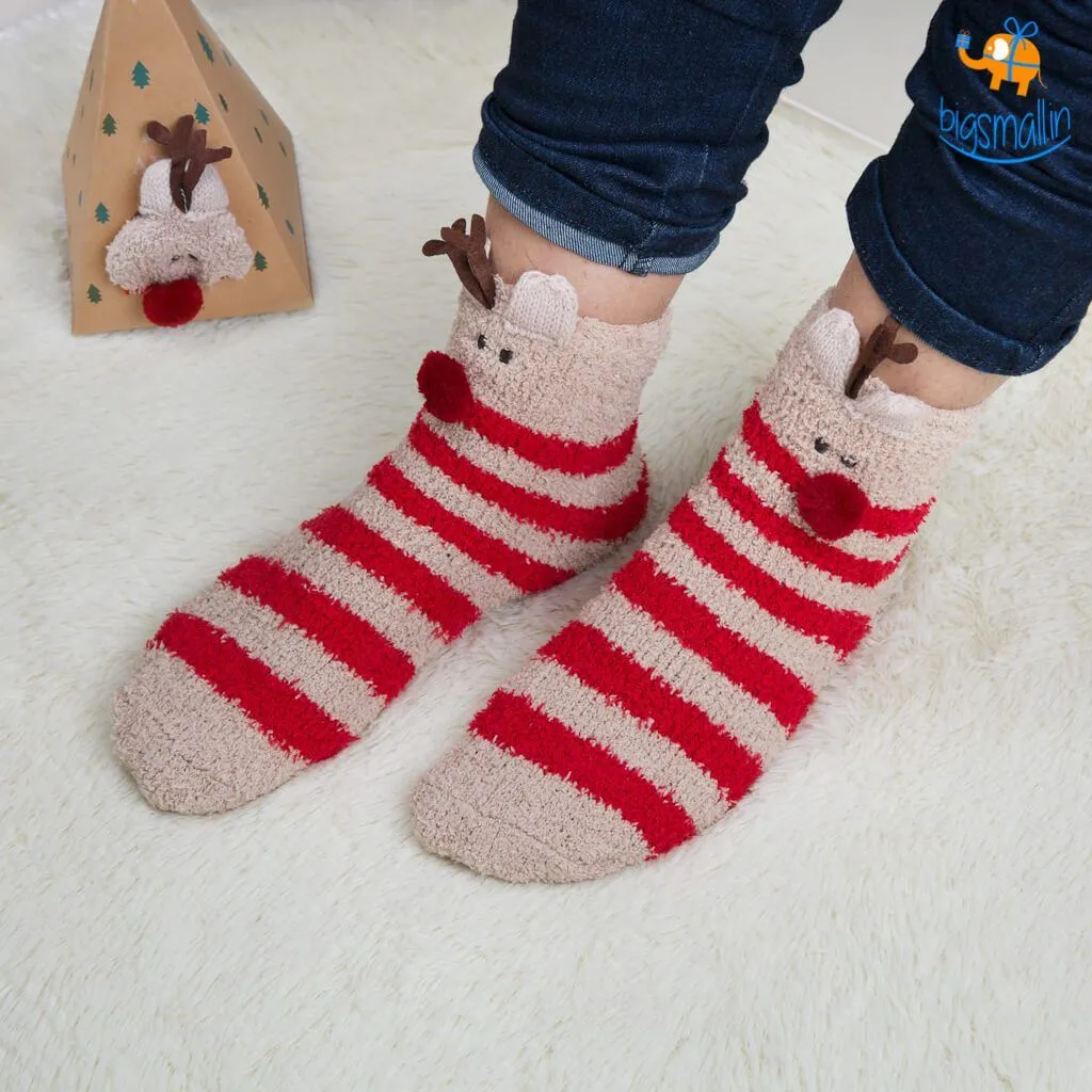 Fluffy Christmas Socks