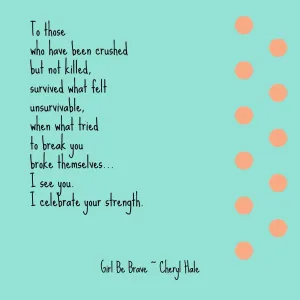 Girl Be Brave Quote Card with envelope #12