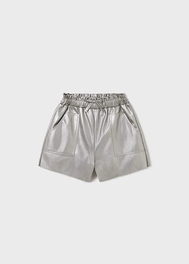 Girls Leathered Shorts | Mayoral