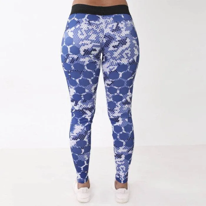 Honeycomb Blue Leggings: Tropical Series- Sale