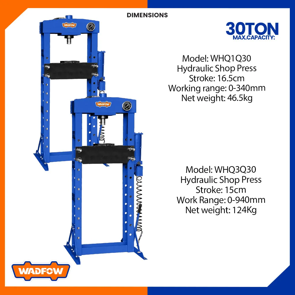 Hydraulic Shop Press / Press Manual Hydraulic 30Tons WHQ3Q30 / WHQ1Q30