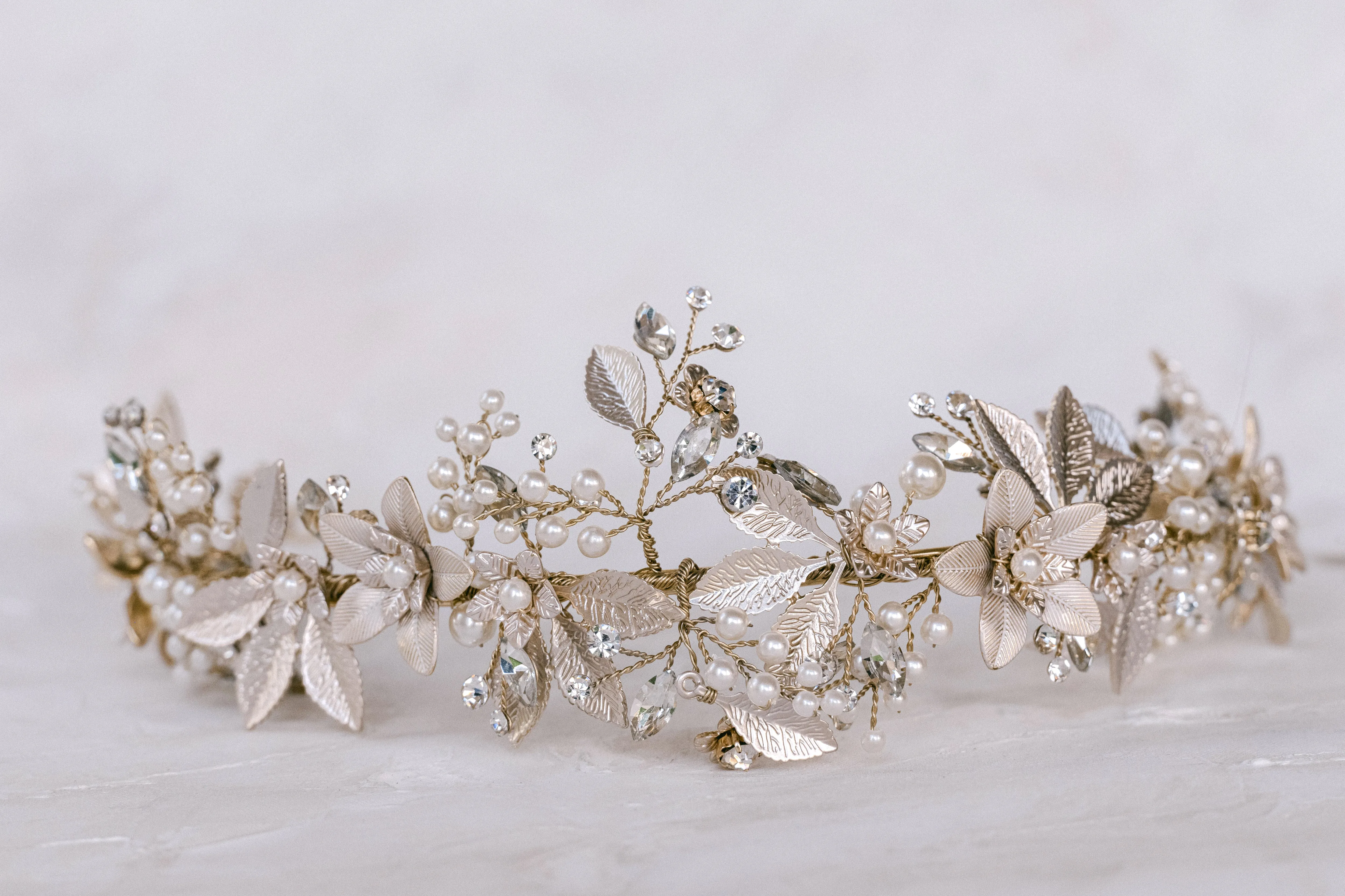 Isla - Floral Wide Bridal Headband