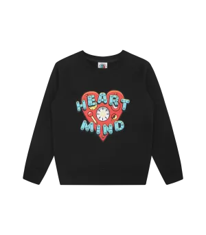 KIDS HEART & MIND LOGO CREWNECK - BLACK