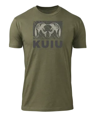 KUIU Distressed Box Logo T-Shirt | Military Green