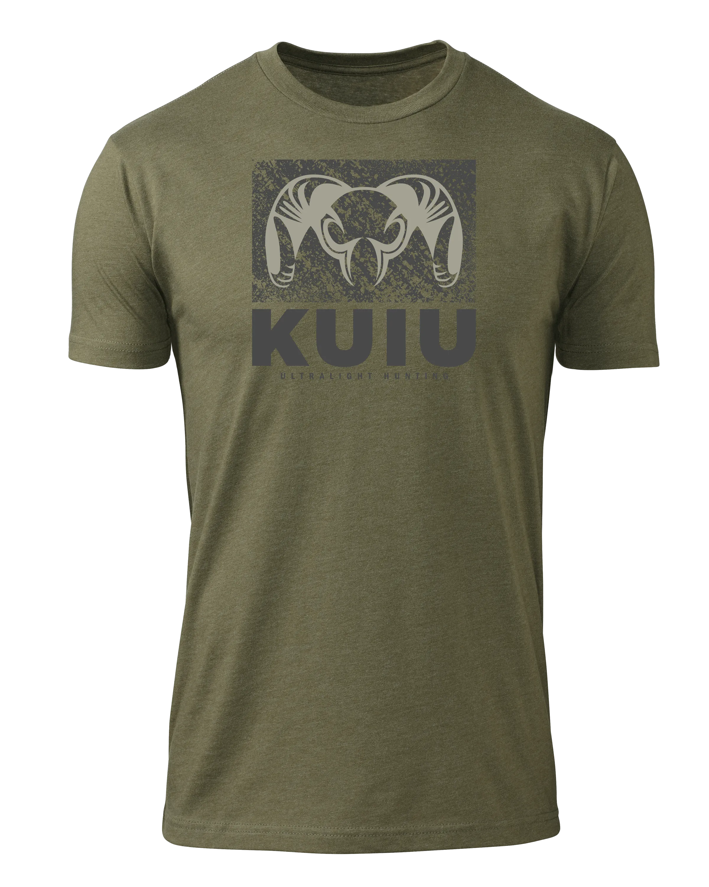 KUIU Distressed Box Logo T-Shirt | Military Green