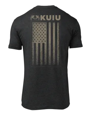 KUIU Distressed Vertical Flag T-Shirt | Charcoal