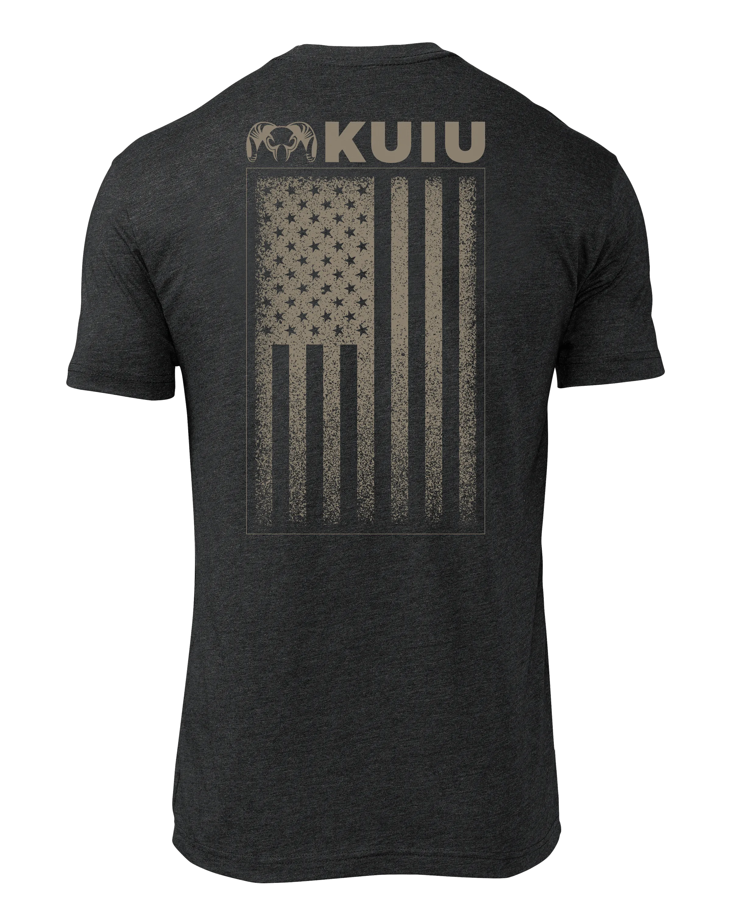 KUIU Distressed Vertical Flag T-Shirt | Charcoal