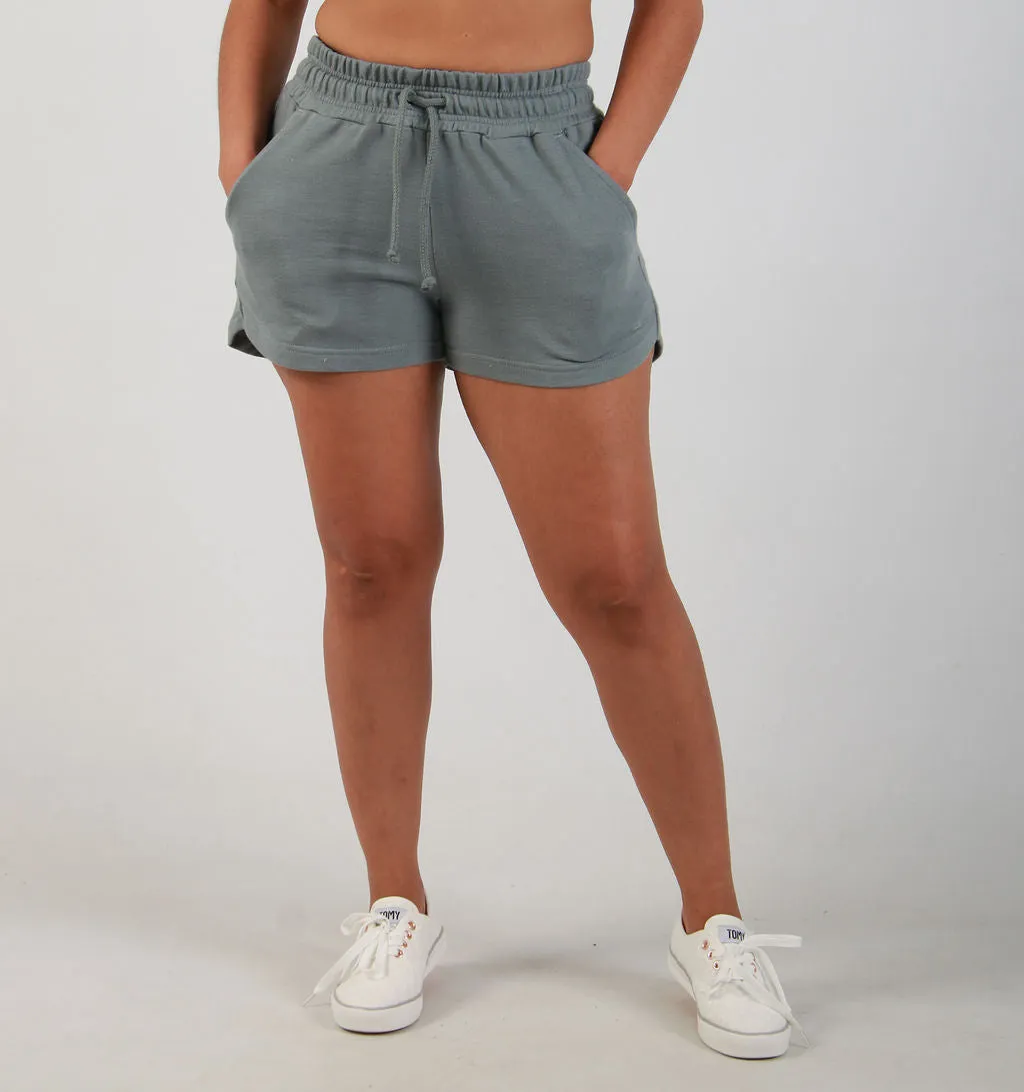 LADIES KNIT SHORTS – SAGE