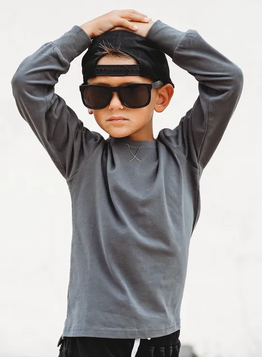 Little Bipsy- Long Sleeve Tee _Pewter