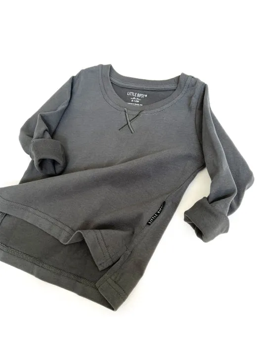 Little Bipsy- Long Sleeve Tee _Pewter