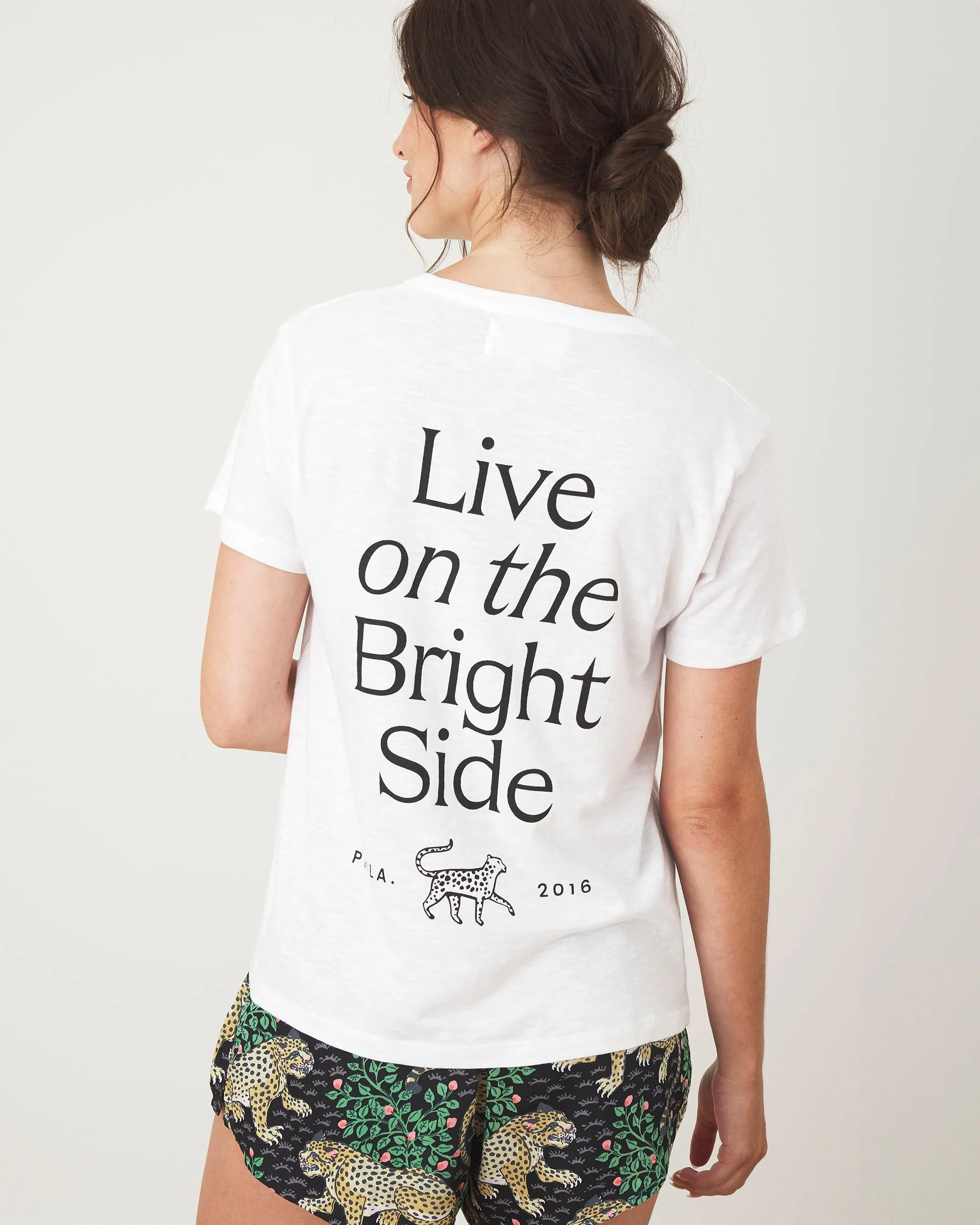 Live On The Bright Side - Oversized Graphic Tee - Cloud