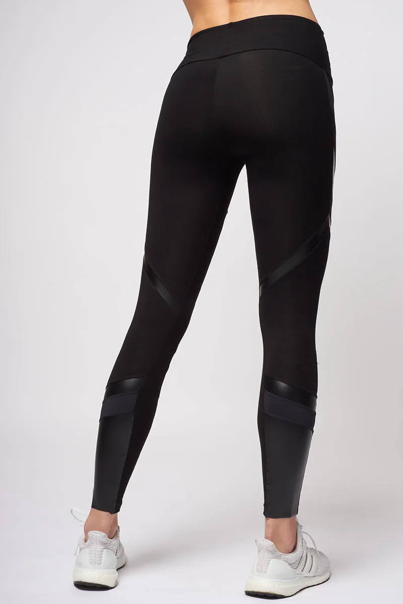 Medium Compression X Panel Waisted Leggings Black