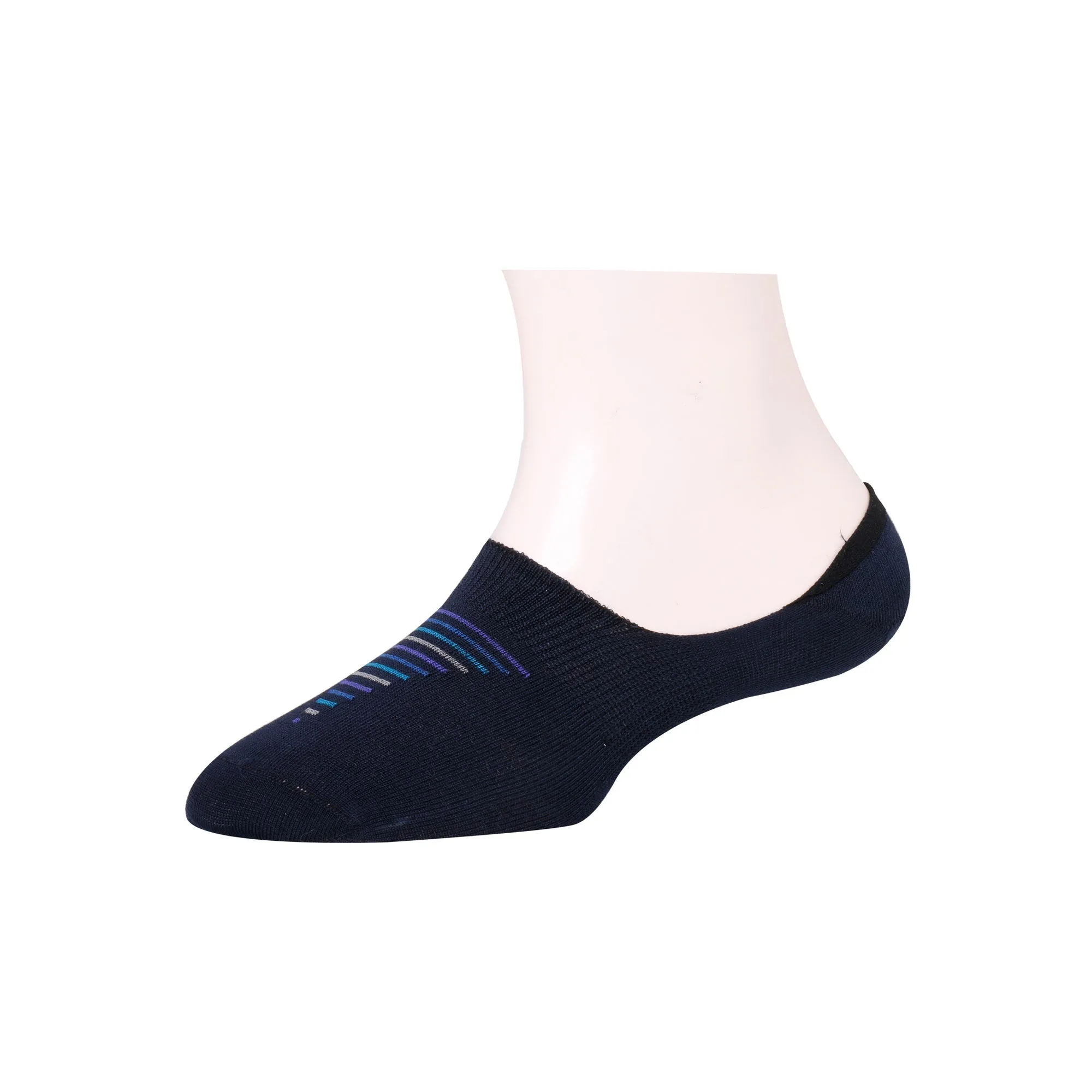 Men's Invisible/No-Show Multicolor Pyramid Stripe Socks