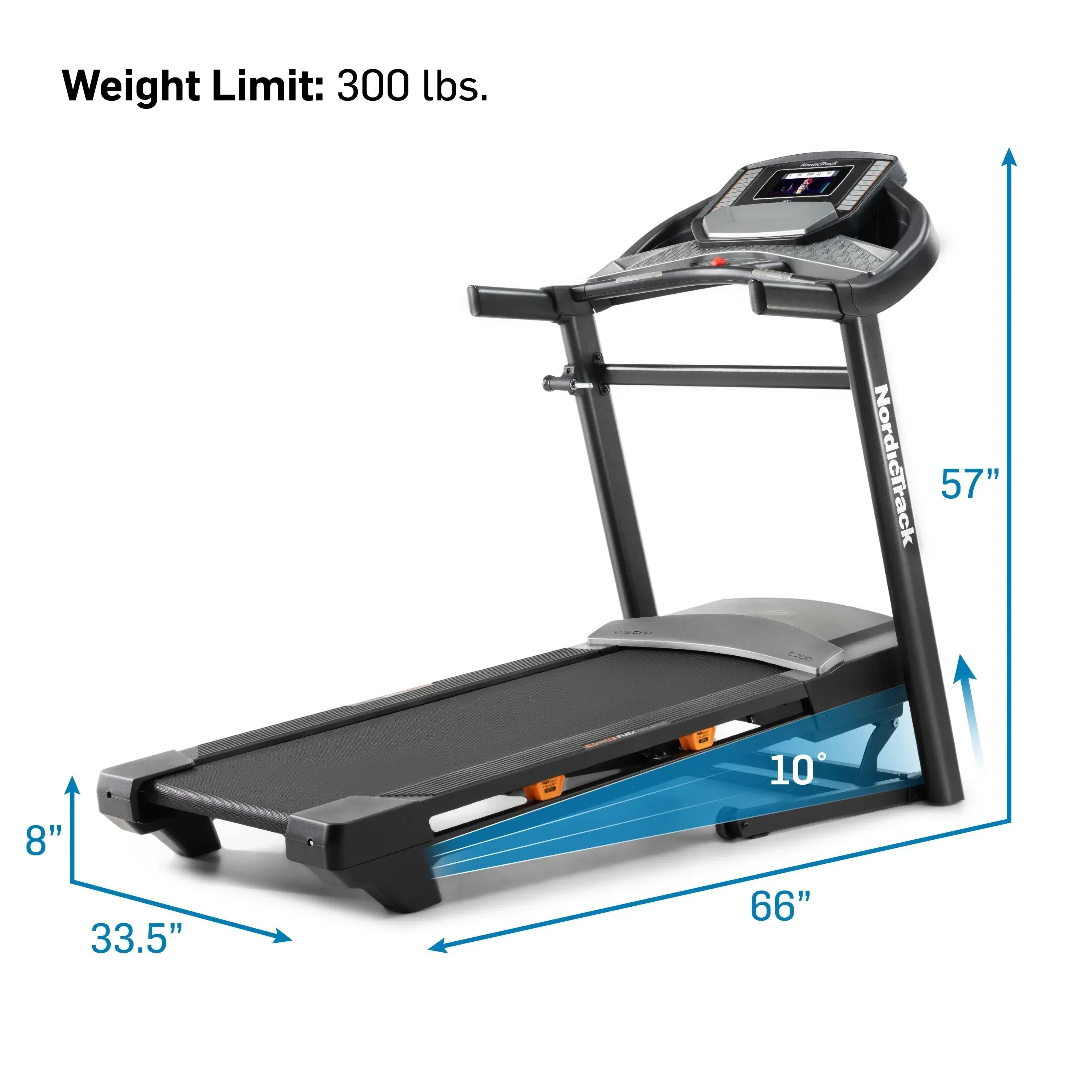 Nordic Track C 700 Folding Treadmill with 7” Interdraft Touchscreen