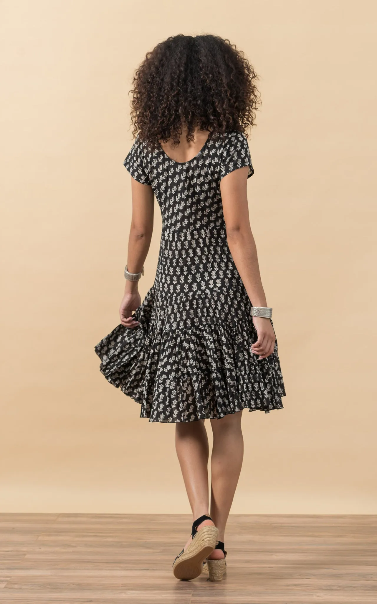 Paloma Dress, Short, Cap Sleeve, Amina Black