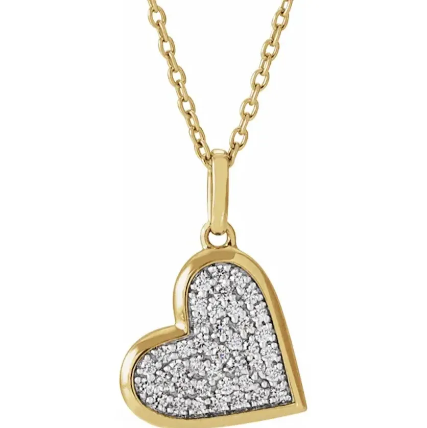 Pave Diamond Heart Necklace