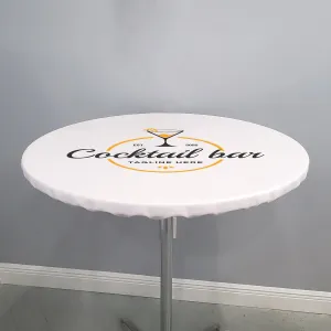 Round Vinyl Fitted Tablecloth With Logo