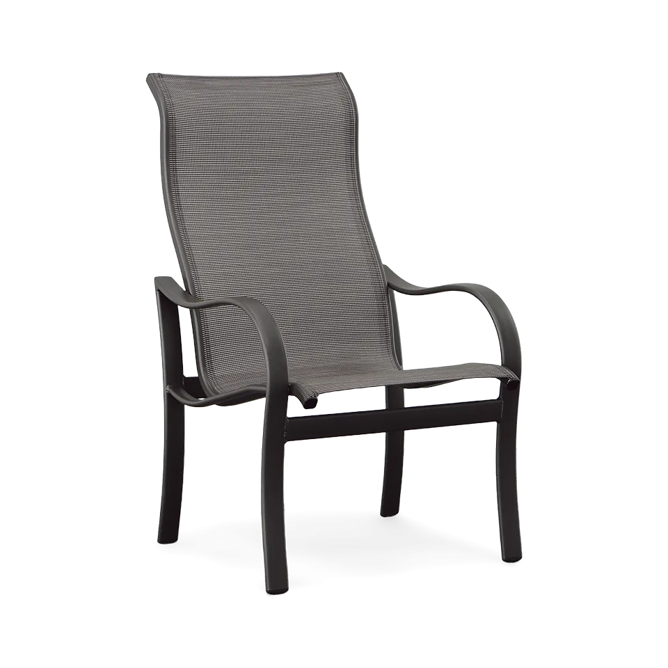 SHORELINE SLING HIGH BACK DINING CHAIR, GRAPHITE