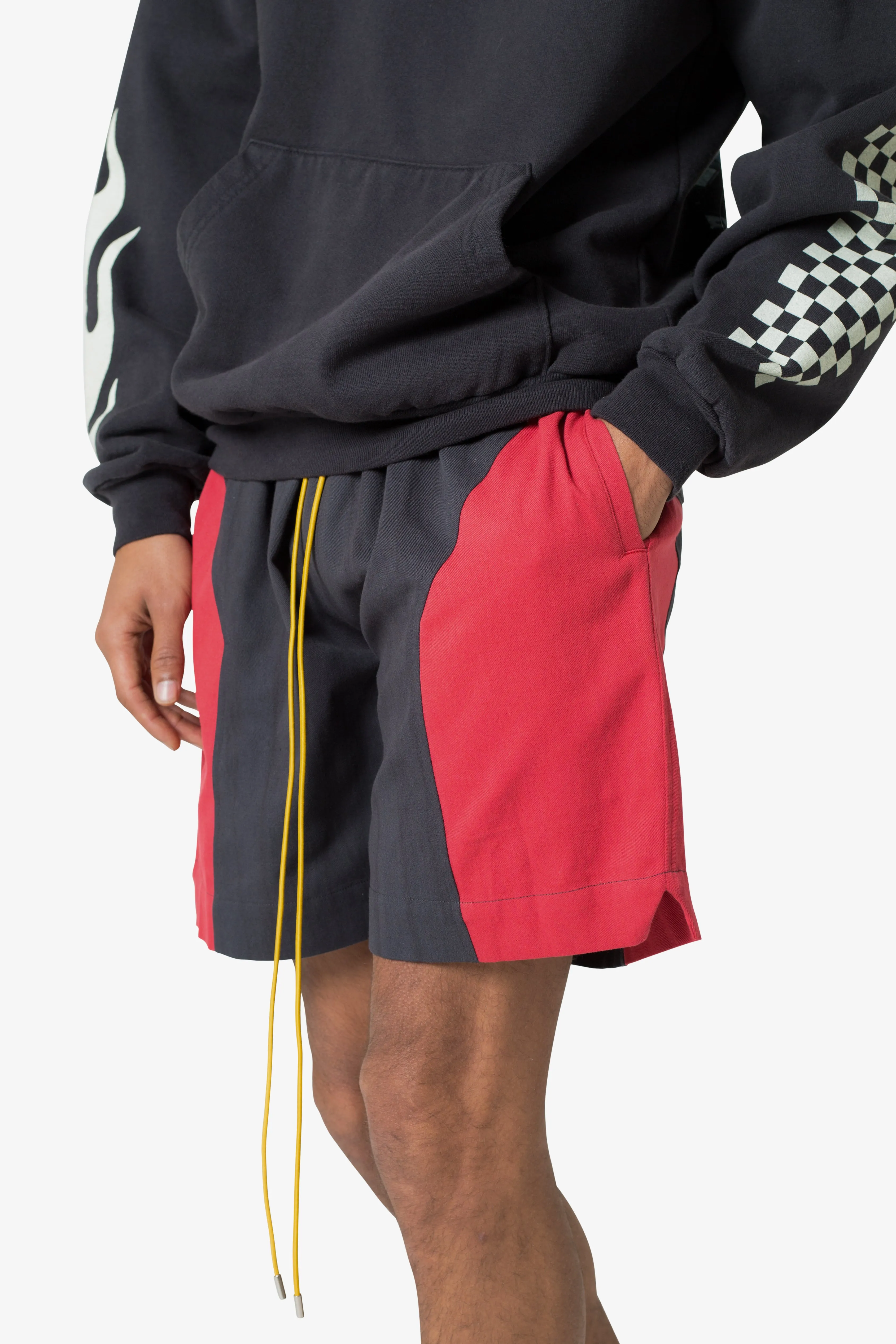 Twill Racing Shorts - Black/Red