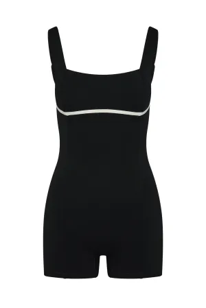 Zion Romper - Black/Ivory